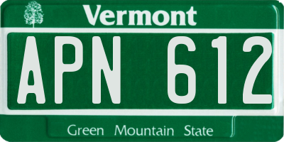 VT license plate APN612