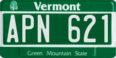 VT license plate APN621