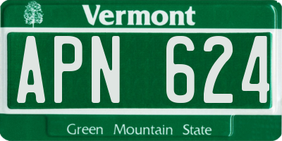 VT license plate APN624