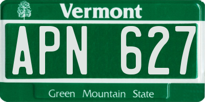 VT license plate APN627
