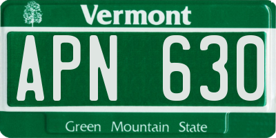 VT license plate APN630