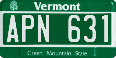 VT license plate APN631