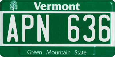 VT license plate APN636