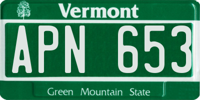 VT license plate APN653