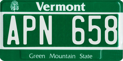 VT license plate APN658