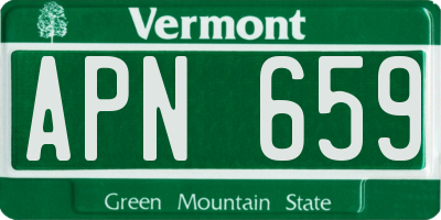 VT license plate APN659