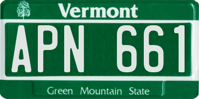 VT license plate APN661