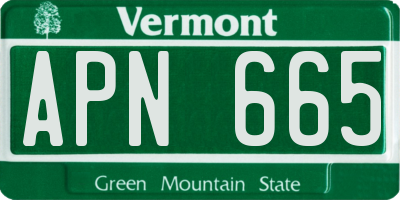 VT license plate APN665