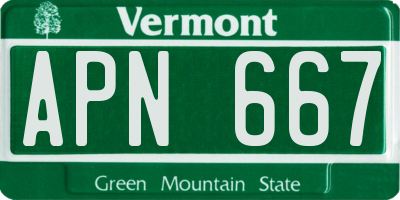 VT license plate APN667