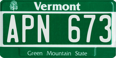 VT license plate APN673