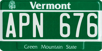 VT license plate APN676