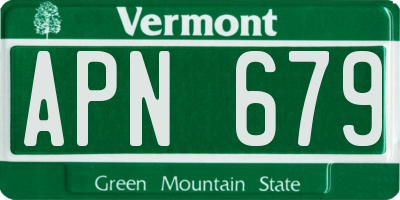 VT license plate APN679