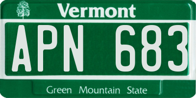 VT license plate APN683