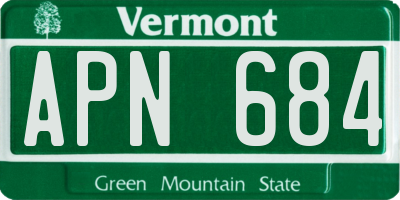 VT license plate APN684