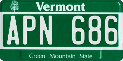 VT license plate APN686