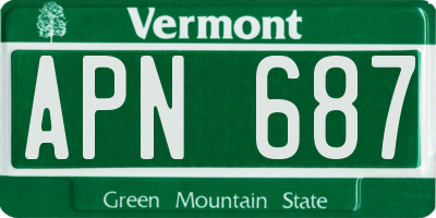 VT license plate APN687