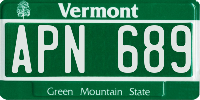 VT license plate APN689
