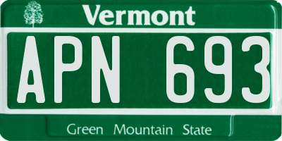 VT license plate APN693
