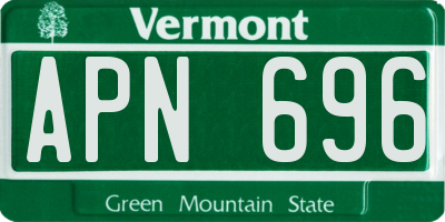 VT license plate APN696