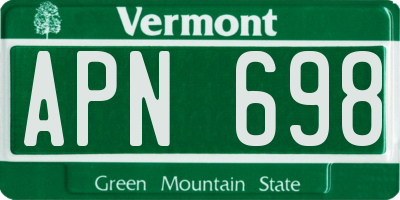 VT license plate APN698