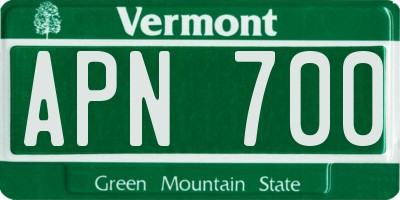 VT license plate APN700