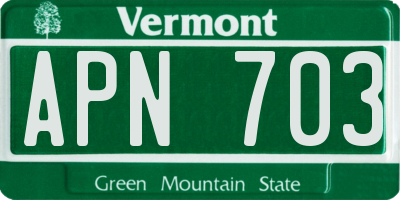 VT license plate APN703