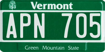 VT license plate APN705