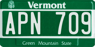 VT license plate APN709