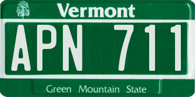 VT license plate APN711