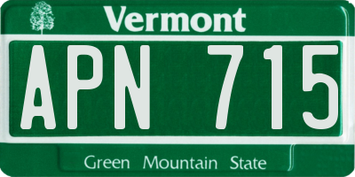 VT license plate APN715