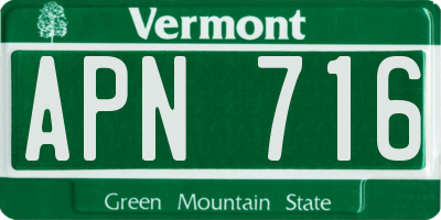 VT license plate APN716