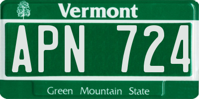 VT license plate APN724