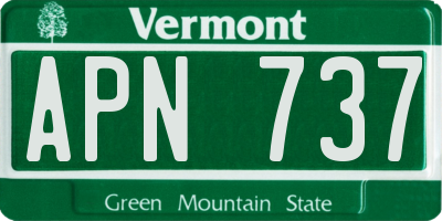 VT license plate APN737