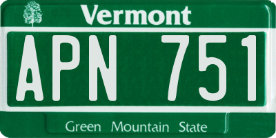 VT license plate APN751
