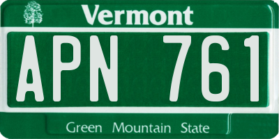 VT license plate APN761