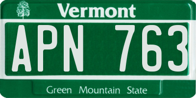VT license plate APN763