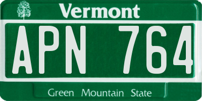 VT license plate APN764