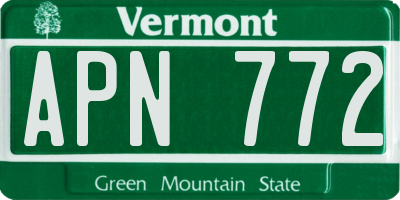 VT license plate APN772