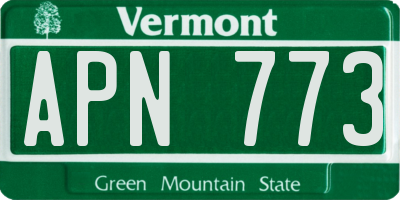 VT license plate APN773