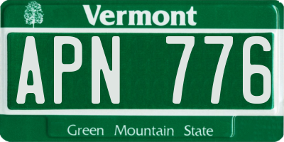 VT license plate APN776