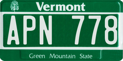 VT license plate APN778
