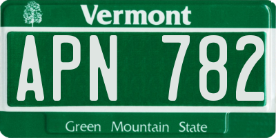 VT license plate APN782