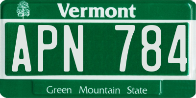 VT license plate APN784