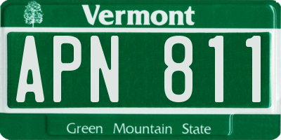 VT license plate APN811