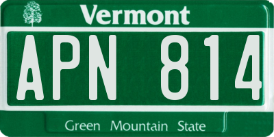 VT license plate APN814
