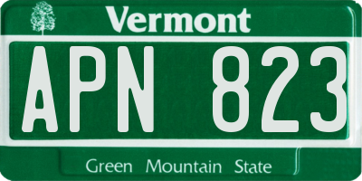 VT license plate APN823