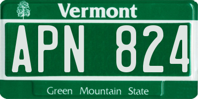 VT license plate APN824