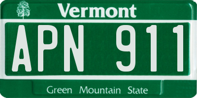 VT license plate APN911