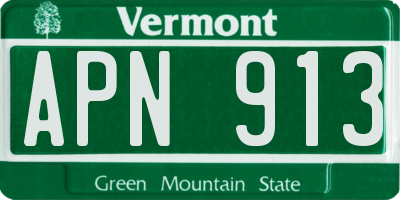 VT license plate APN913