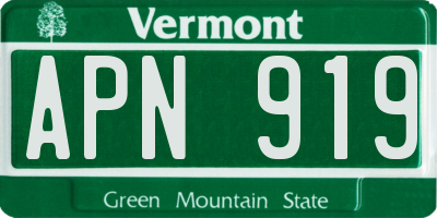 VT license plate APN919